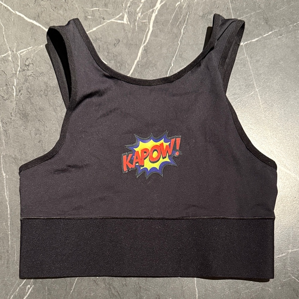 Ultracor Black Sports Bra with Comic Print